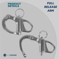 2" Pin Release Snap Shackle with Fixed Eye, AISI316 Stainless Steel, 2-Pack - FO441-M2 - Five Oceans