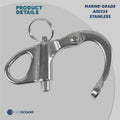 2" Pin Release Snap Shackle with Fixed Eye, AISI316 Stainless Steel, 2-Pack - FO441-M2 - Five Oceans