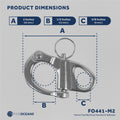 2" Pin Release Snap Shackle with Fixed Eye, AISI316 Stainless Steel, 2-Pack - FO441-M2 - Five Oceans