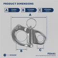 2" Pin Release Snap Shackle with Fixed Eye, AISI316 Stainless Steel - FO441 - Five Oceans