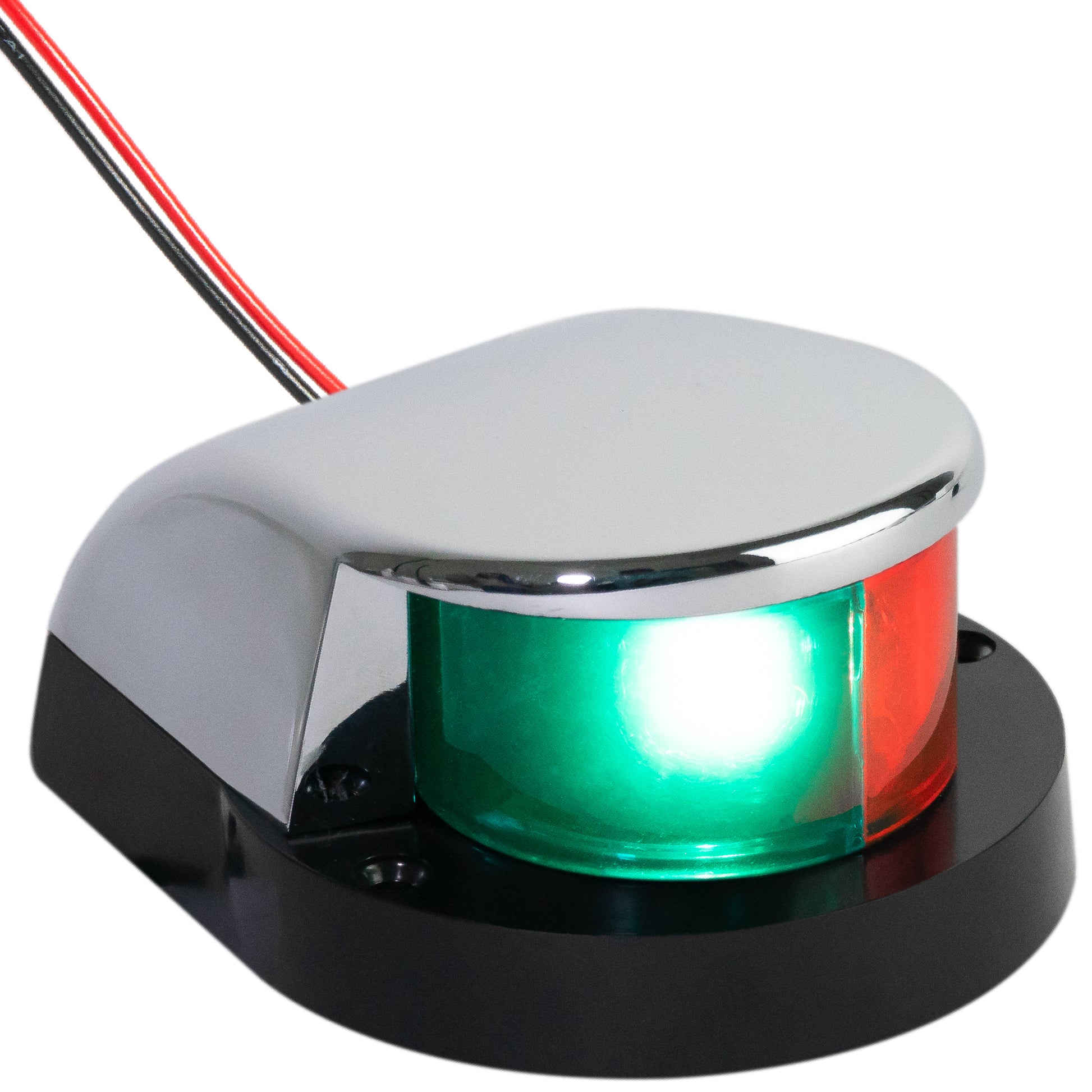 LED Bi-Color Navigation Light, Horizontal Mount 12V DC, 2NM, Silver - FO4429 - Five Oceans