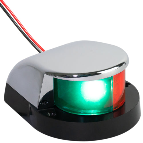 LED Bi-Color Navigation Light, Horizontal Mount 12V DC, 2NM, Silver