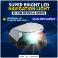 LED Bi-Color Navigation Light, Horizontal Mount 12V DC, 2NM, Silver