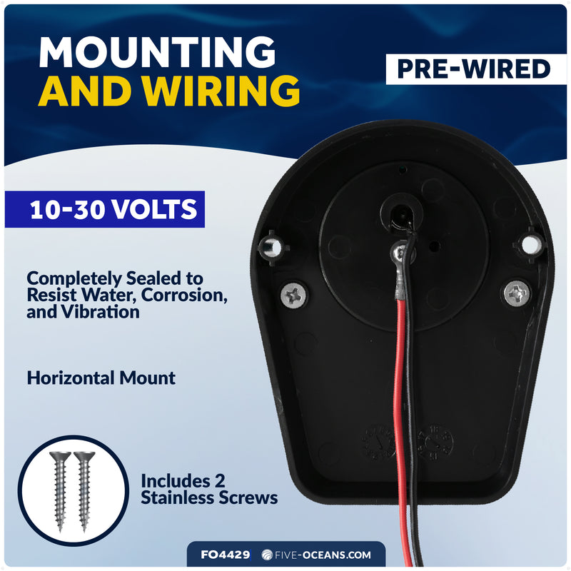 LED Bi-Color Navigation Light, Horizontal Mount 12V DC, 2NM, Silver