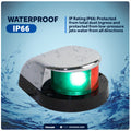 LED Bi-Color Navigation Light, Horizontal Mount 12V DC, 2NM, Silver - FO4429 - Five Oceans