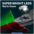 LED Bi-Color Navigation Light, Horizontal Mount 12V DC, 2NM, Silver