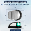 LED Bi-Color Navigation Light, Horizontal Mount 12V DC, 2NM, Silver