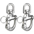 2-3/4" Pin Release Snap Shackle with Swivel Eye, AISI316 Stainless Steel, 2-Pack - FO443-M2 - Five Oceans