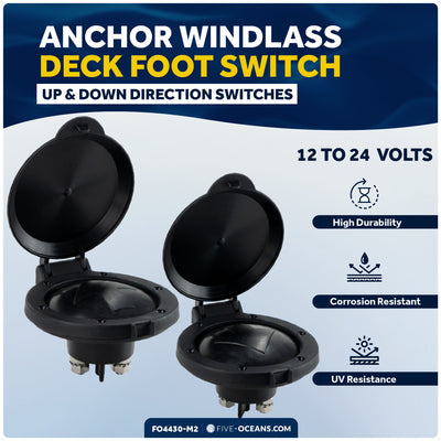 Up/Down Windlass Foot Switch, 12V - FO4430-M2 - Five Oceans