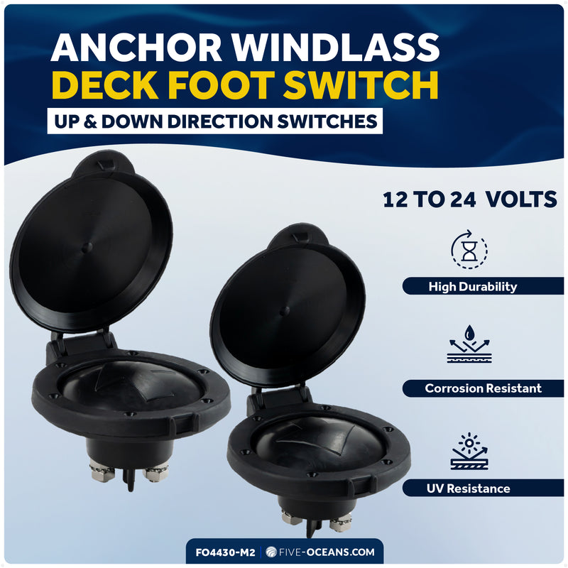 Up/Down Windlass Foot Switch, 12V - FO4430-M2 - Five Oceans
