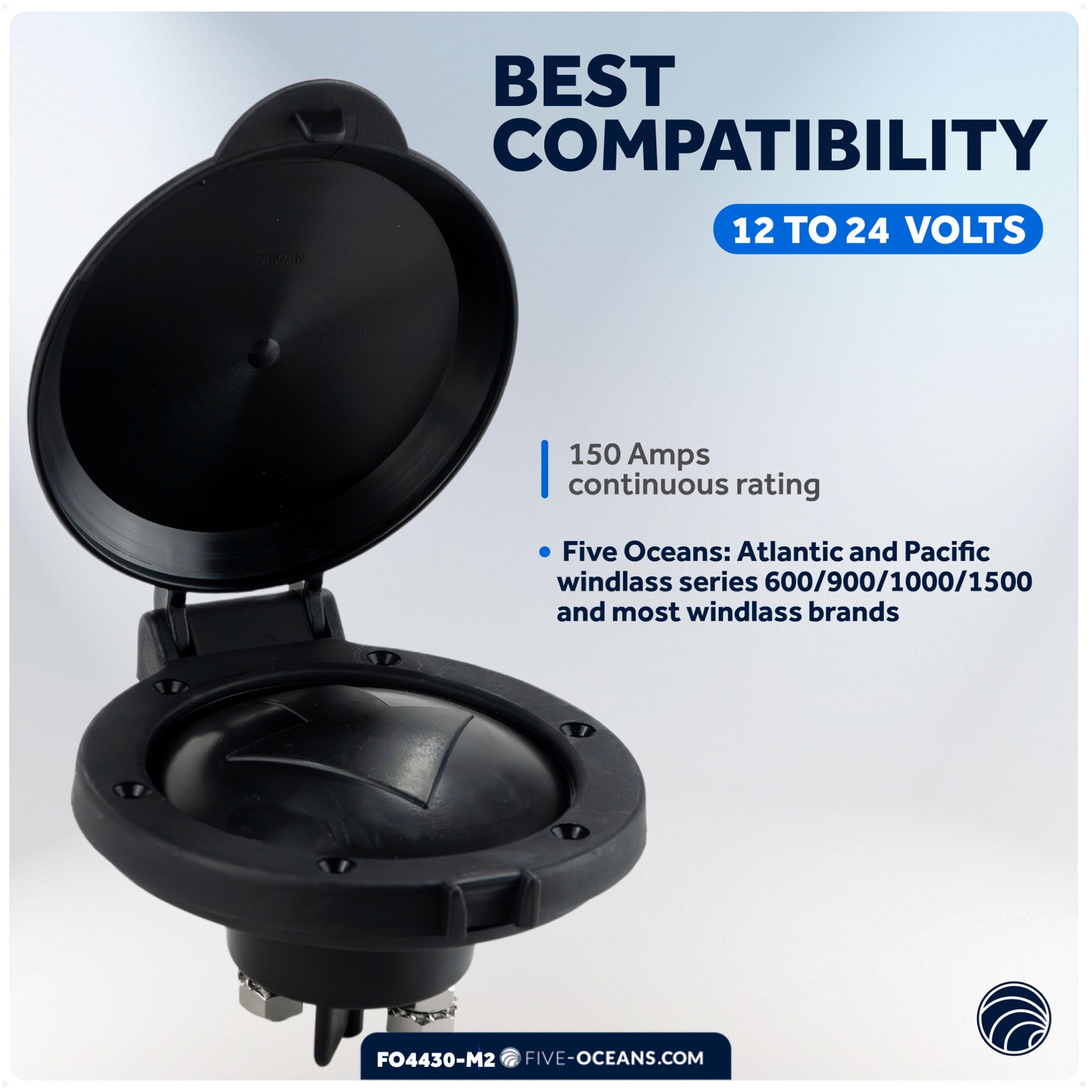 Heavy-Duty Windlass Up/Down Deck Foot Switch, 12V, 4" Diameter - FO4430-M2 - Five Oceans