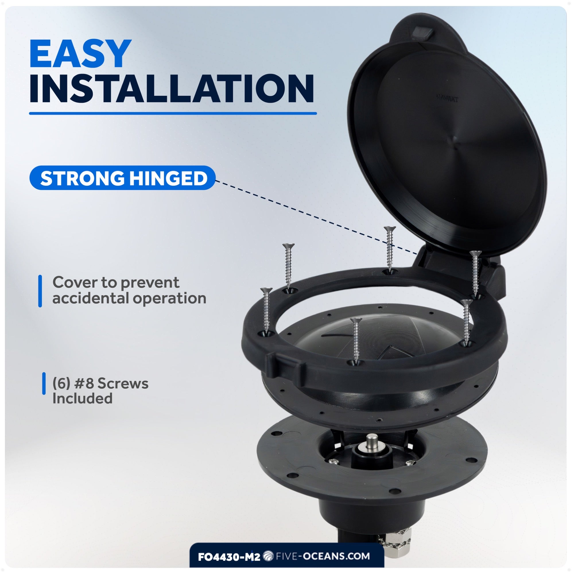 Heavy-Duty Windlass Up/Down Deck Foot Switch, 12V, 4" Diameter - FO4430-M2 - Five Oceans