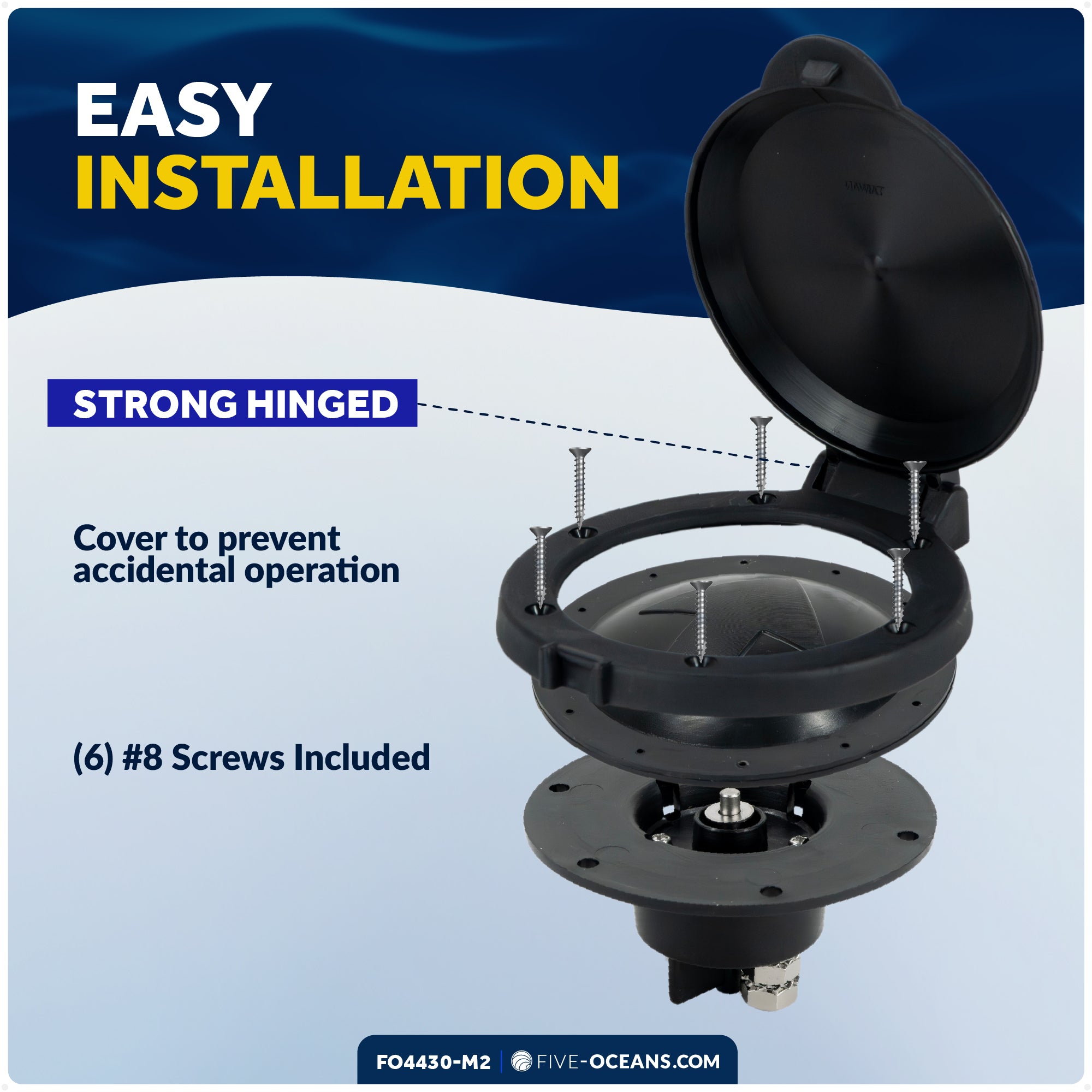 Up/Down Windlass Foot Switch, 12V - FO4430-M2 - Five Oceans