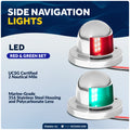 LED Navigation Side Lights - Horizontal Mount, 12V - 2NM - FO4431-C1 - Five Oceans