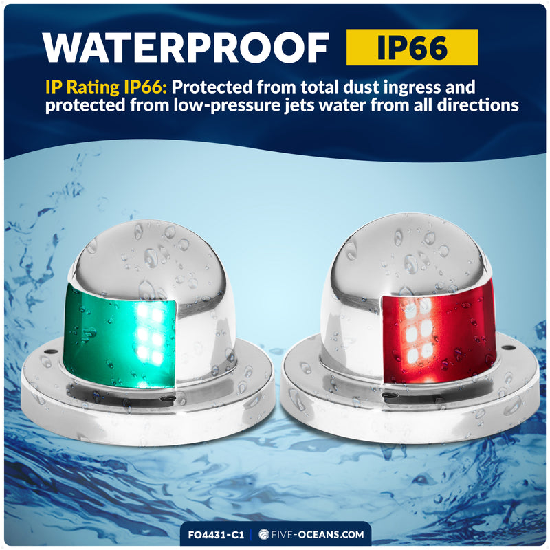 LED Navigation Side Lights - Horizontal Mount, 12V - 2NM