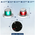 LED Navigation Side Lights - Horizontal Mount, 12V - 2NM - FO4431-C1 - Five Oceans