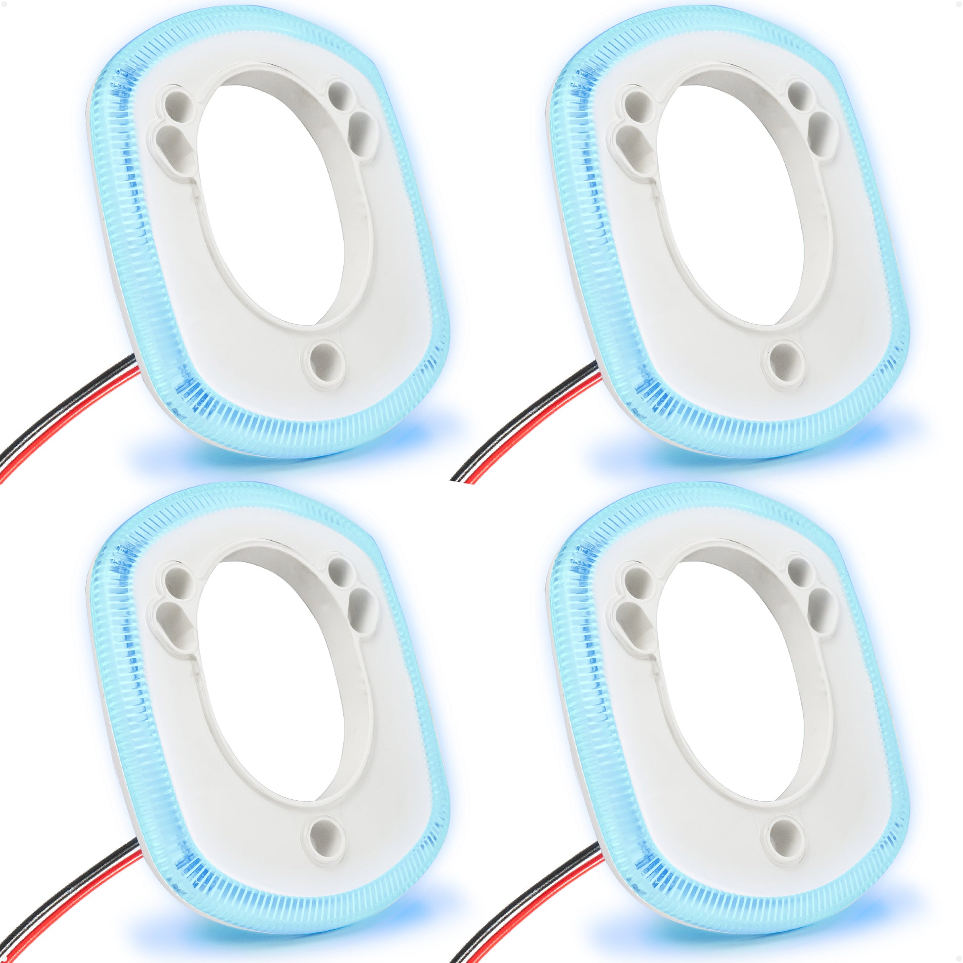 Rod Holder Accent Bezel Ring with Blue LED, 12V, 4-Pack – FO4433-M4 - Five Oceans