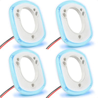 Rod Holder Accent Bezel Ring with Blue LED, 12V, 4-Pack