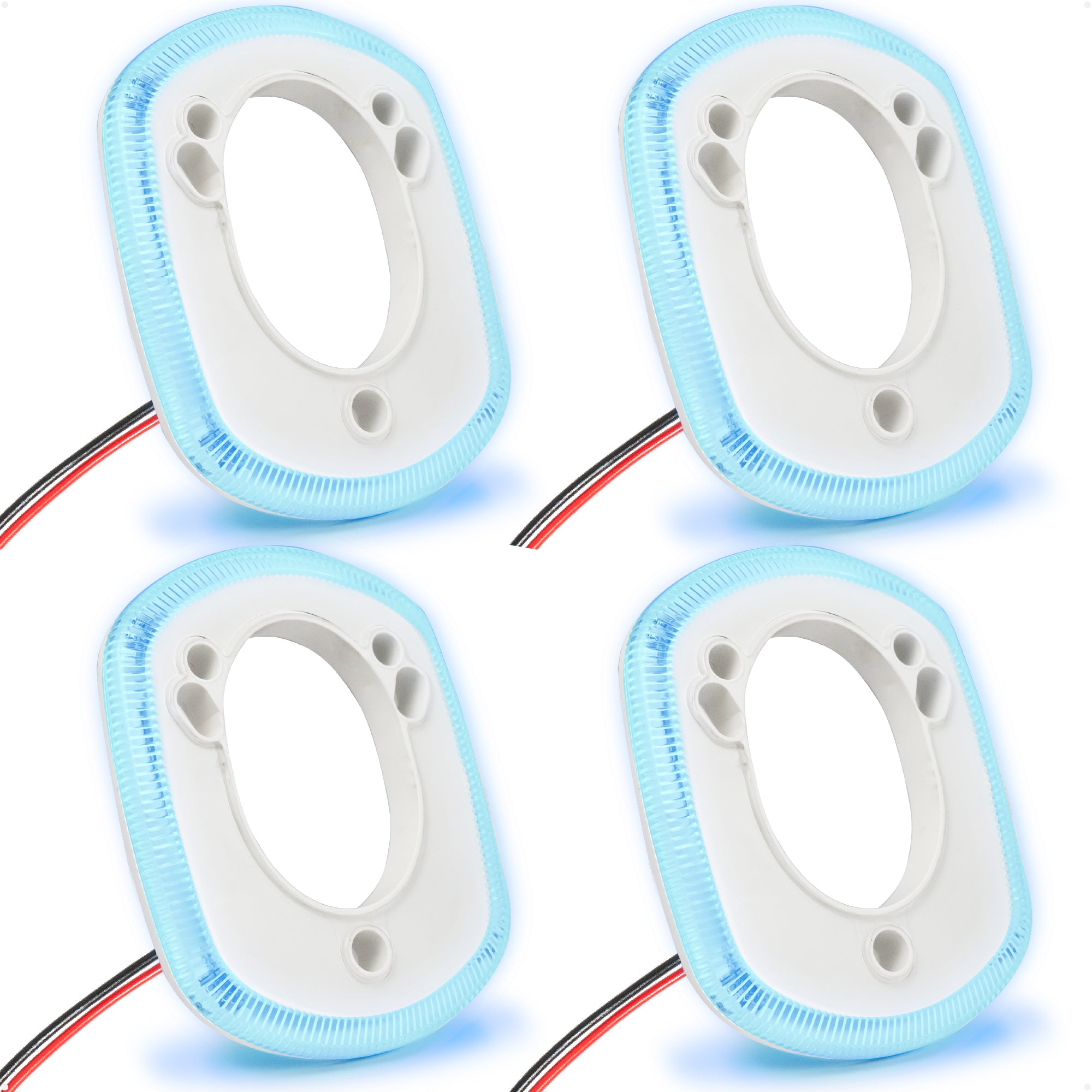 Rod Holder Accent Bezel Ring with Blue LED, 12V, 4-Pack – FO4433-M4 - Five Oceans