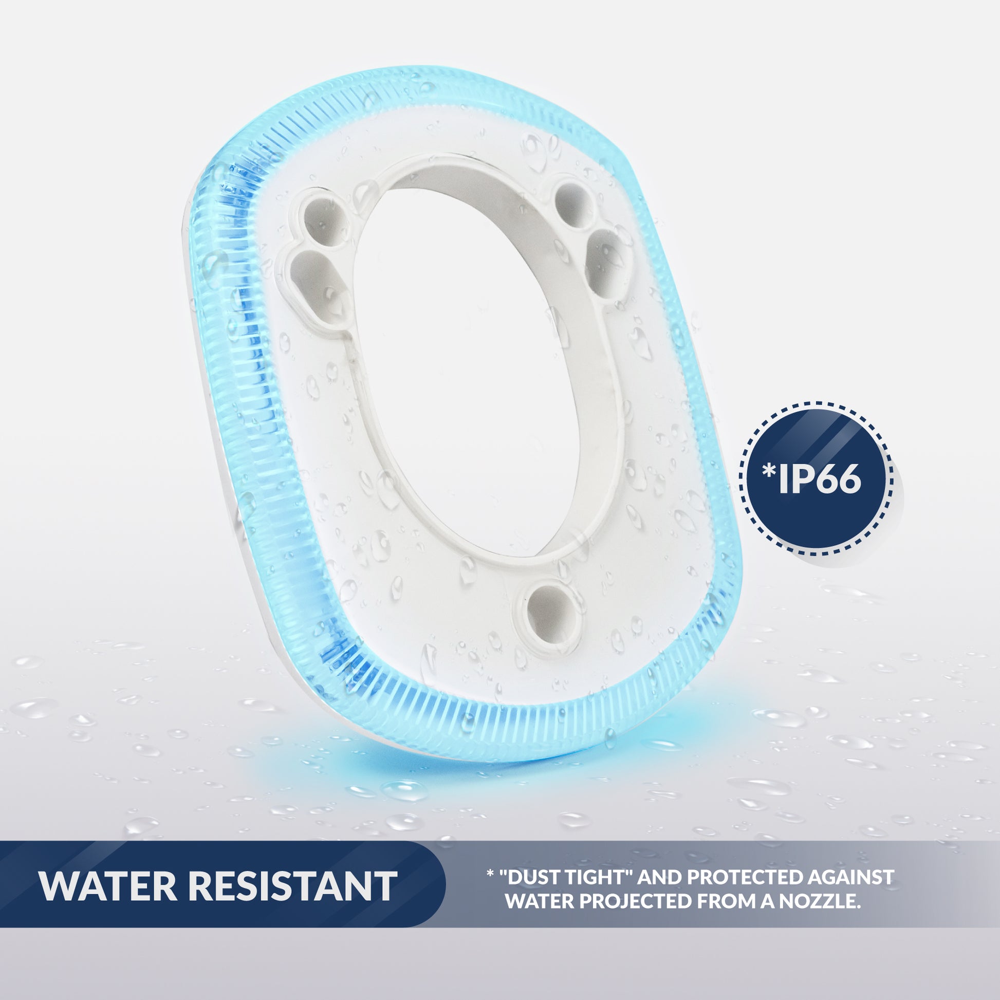 Blue LED Rod Holder Accent Bezel Ring, Fits All Five Oceans/Most Standard Rod Holders, Grade Marine Durable Materials, 12 Volts, 4-Pack, FO-4433-M4 - Five Oceans