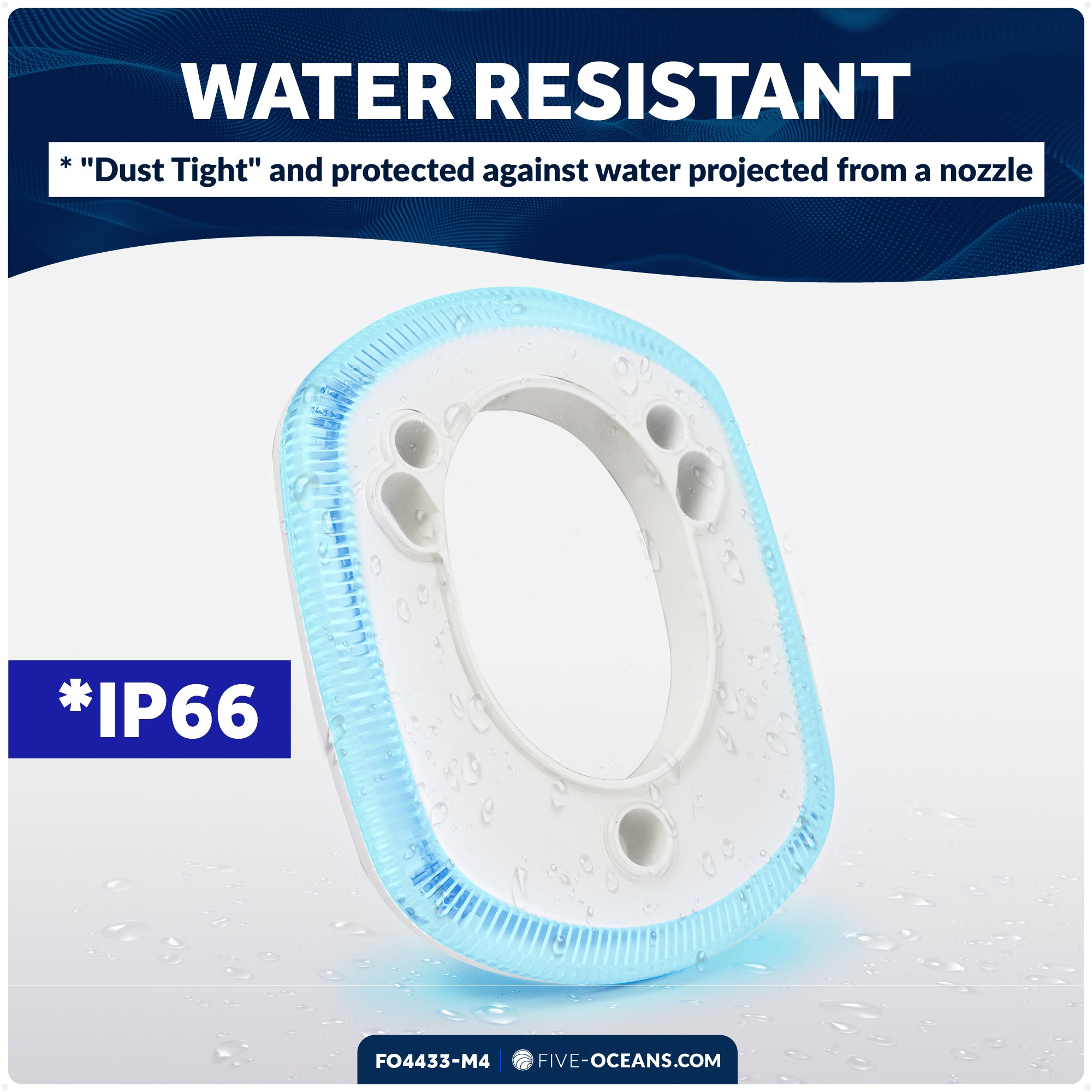 Rod Holder Accent Bezel Ring with Blue LED, 12V, 4-Pack – FO4433-M4