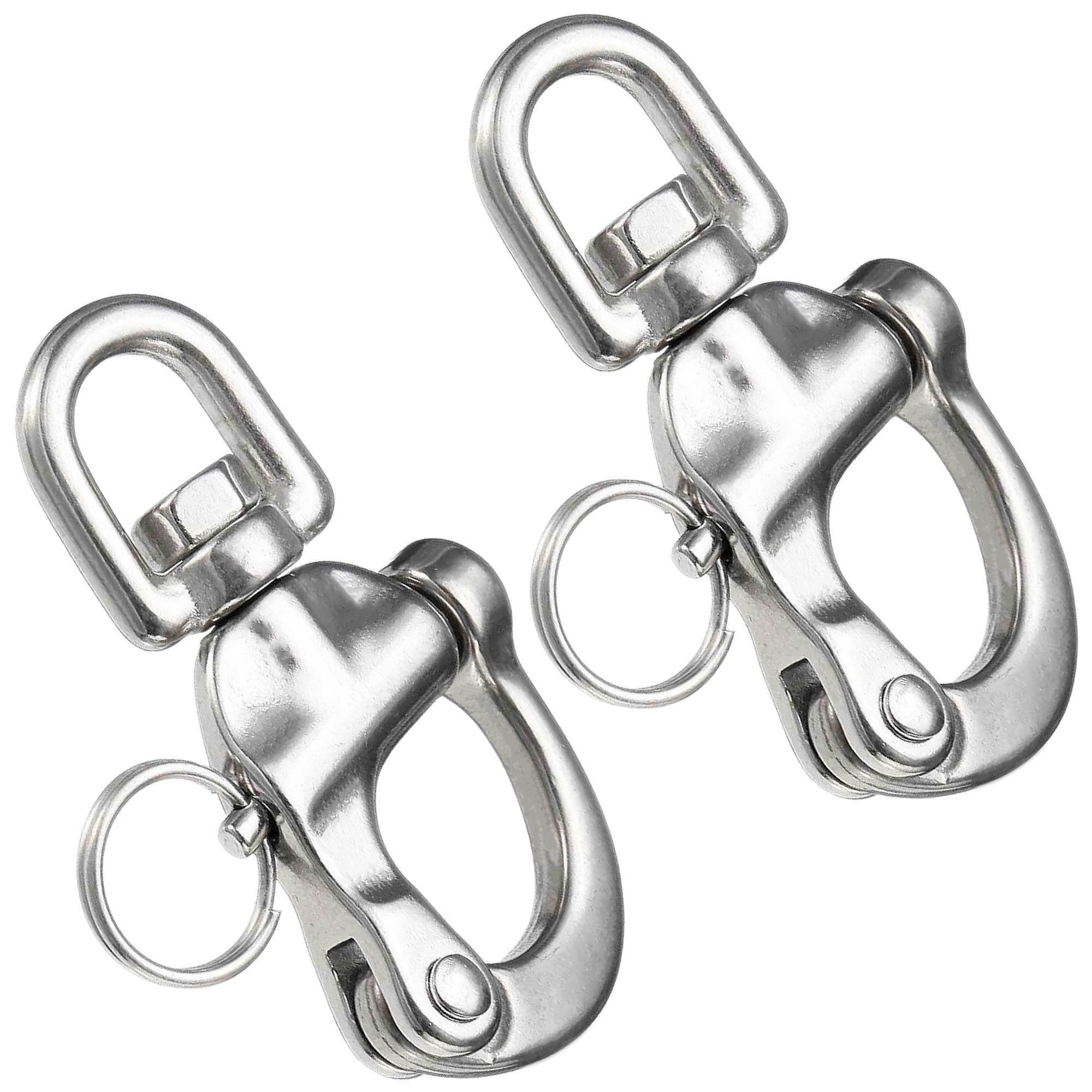 Swivel Eye Snap Shackle Quick Release Bail Rigging, 3 1/2" Stainless Steel 2-Pack - FO444-M2 - Five Oceans