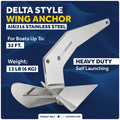 13 Lb / 6 Kg. Delta Anchor Kit for Windlass Systems, AISI316 Stainless Steel