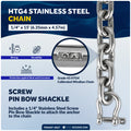 13 Lb / 6 Kg. Delta Anchor Kit for Windlass Systems, AISI316 Stainless Steel