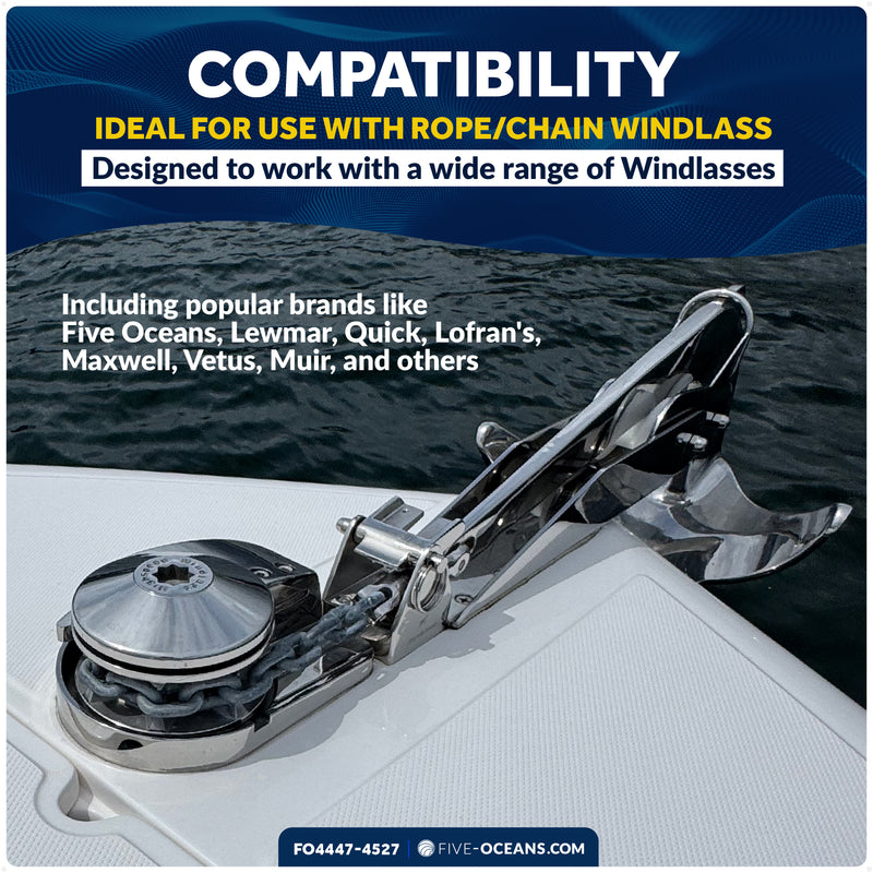 13 Lb / 6 Kg. Delta Anchor Kit for Windlass Systems, AISI316 Stainless Steel
