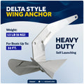 13 Lb / 6 Kg. Delta Anchor, AISI316 Stainless Steel - FO4447 - Five Oceans