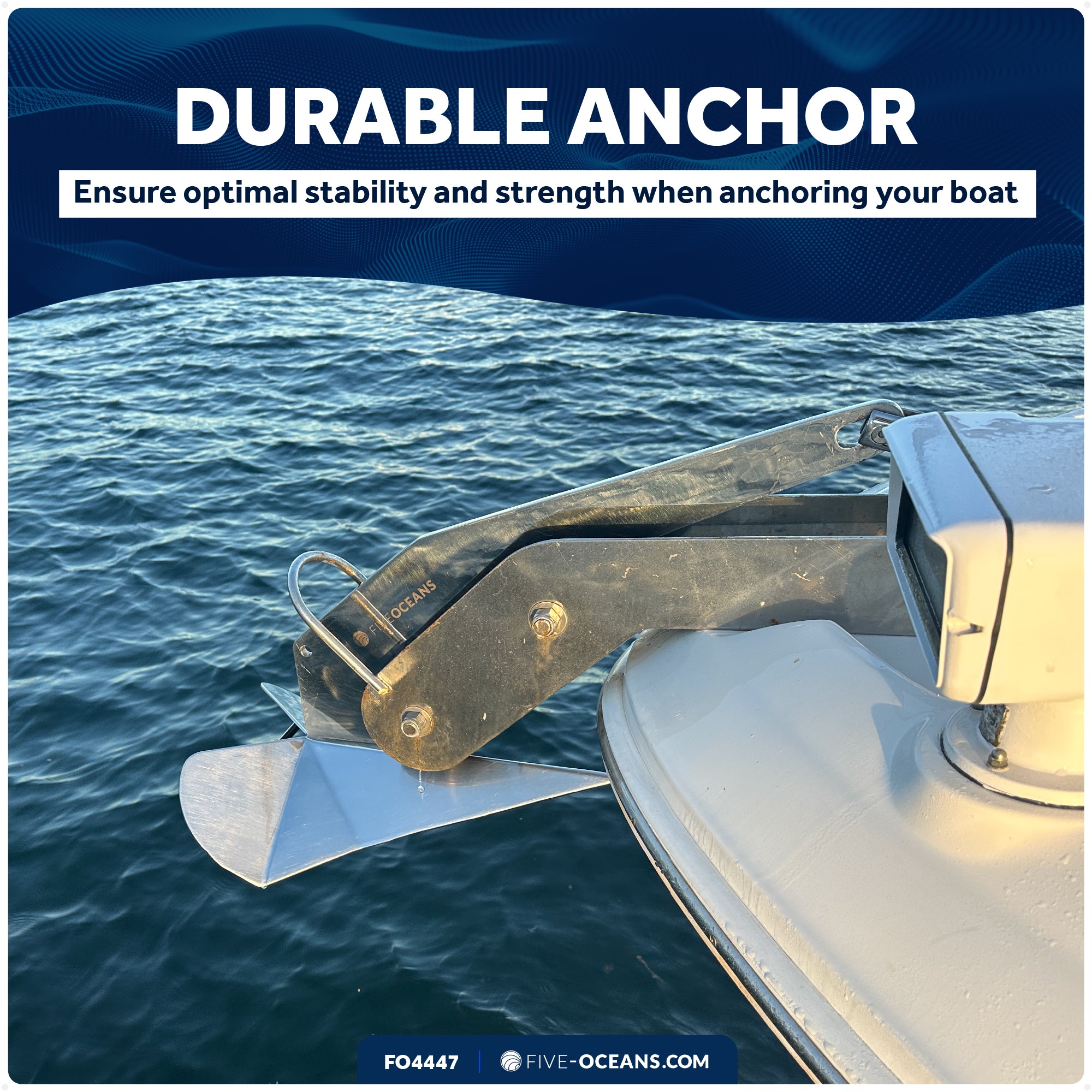 13 Lb Delta Style Wing Anchor, Stainless Steel - FO4447 - Five Oceans