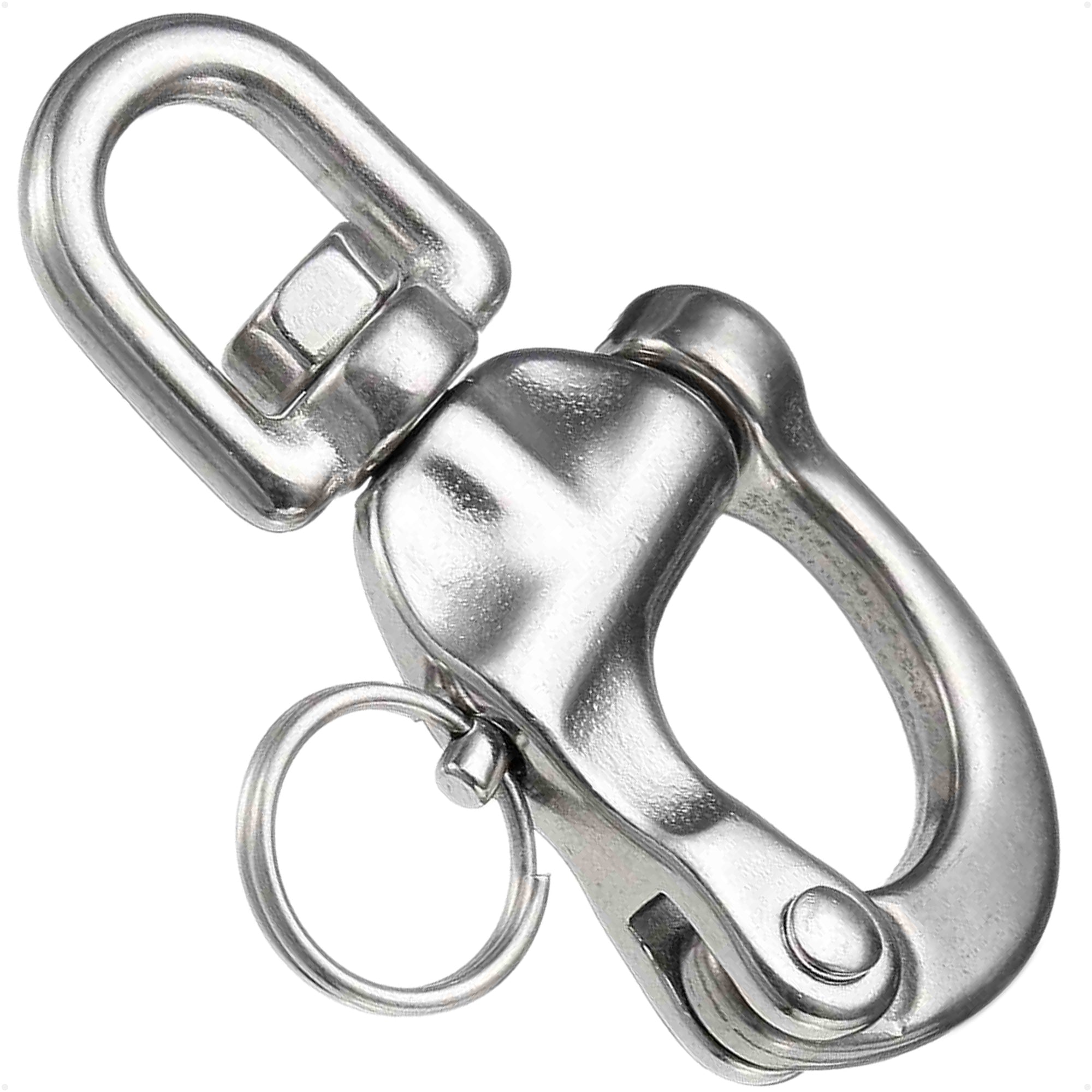 3-1/2" Pin Release Snap Shackle with Swivel Eye, AISI316 Stainless Steel - FO444