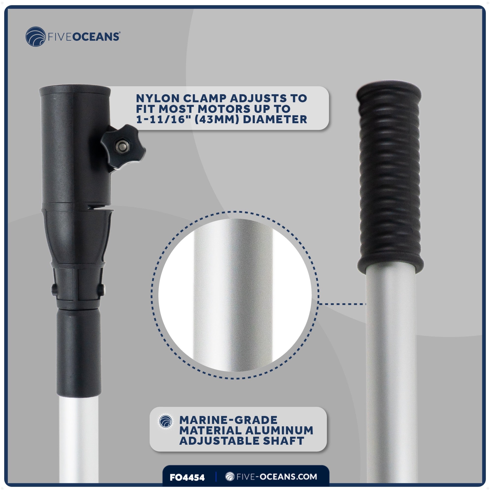 Tiller Handle Extension for Outboard, Extends from 17.5" to 25" - FO4454