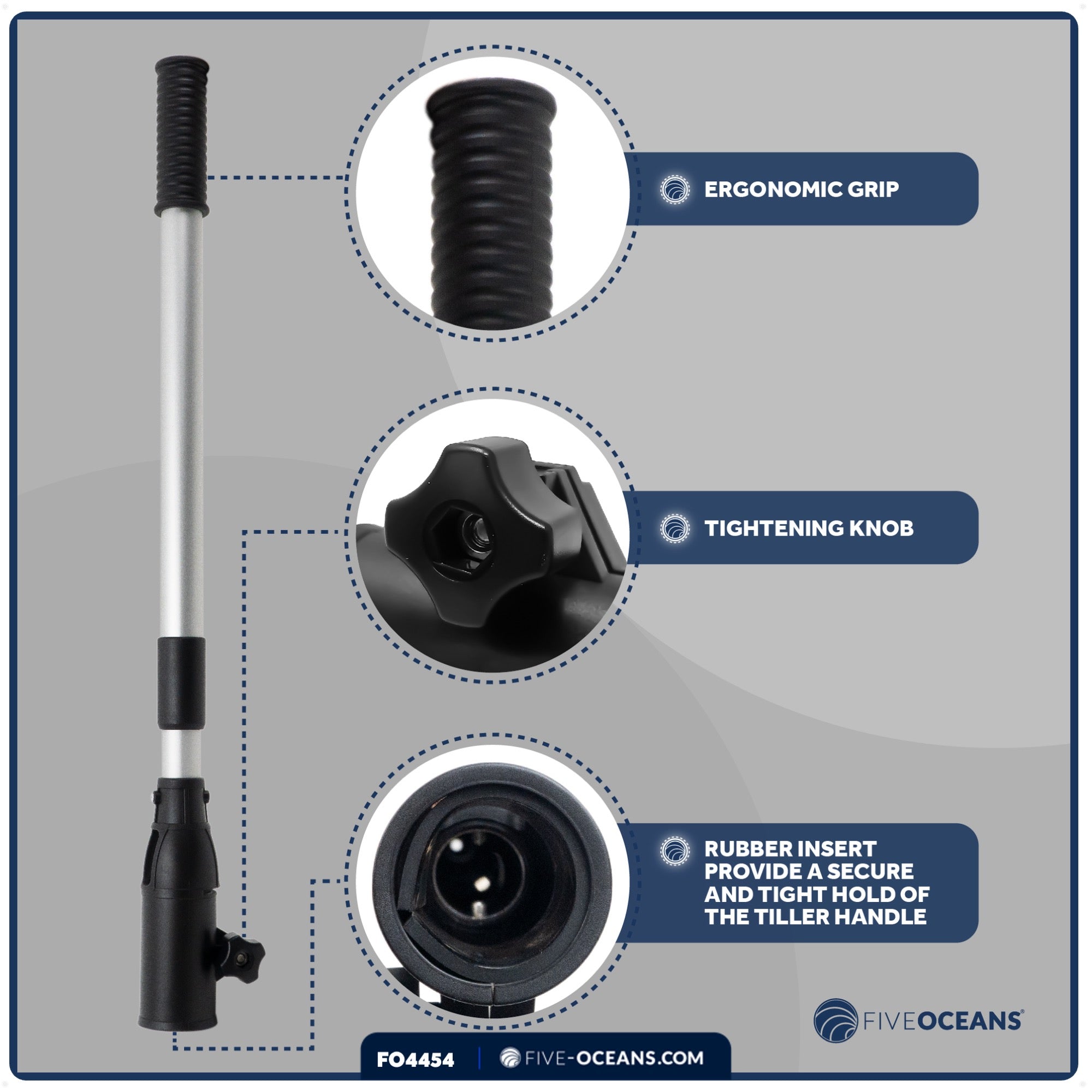 Tiller Handle Extension for Outboard, Extends from 17.5" to 25" - FO4454