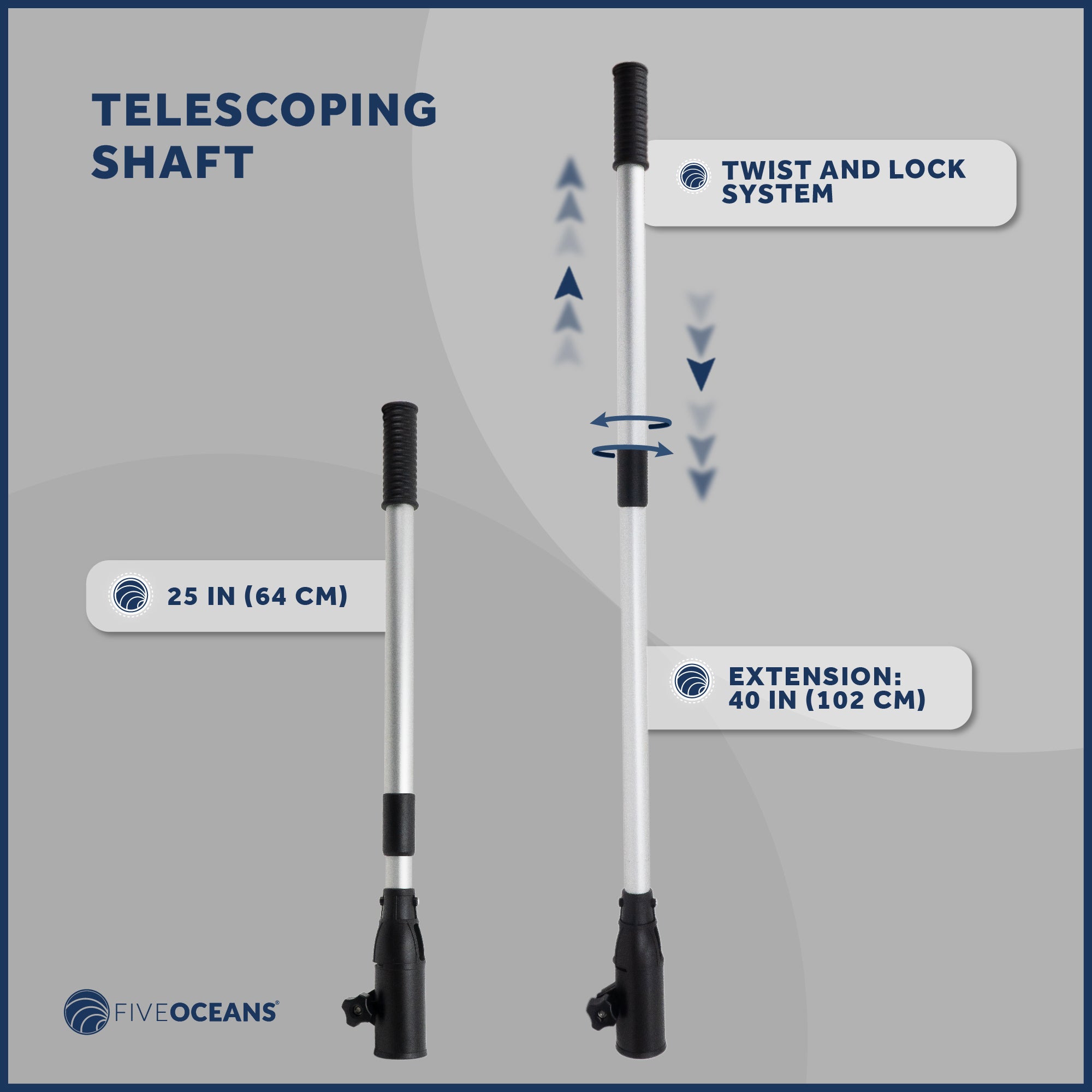 Tiller Handle Extension for Outboard, Extends from 25" to 40" - FO4455