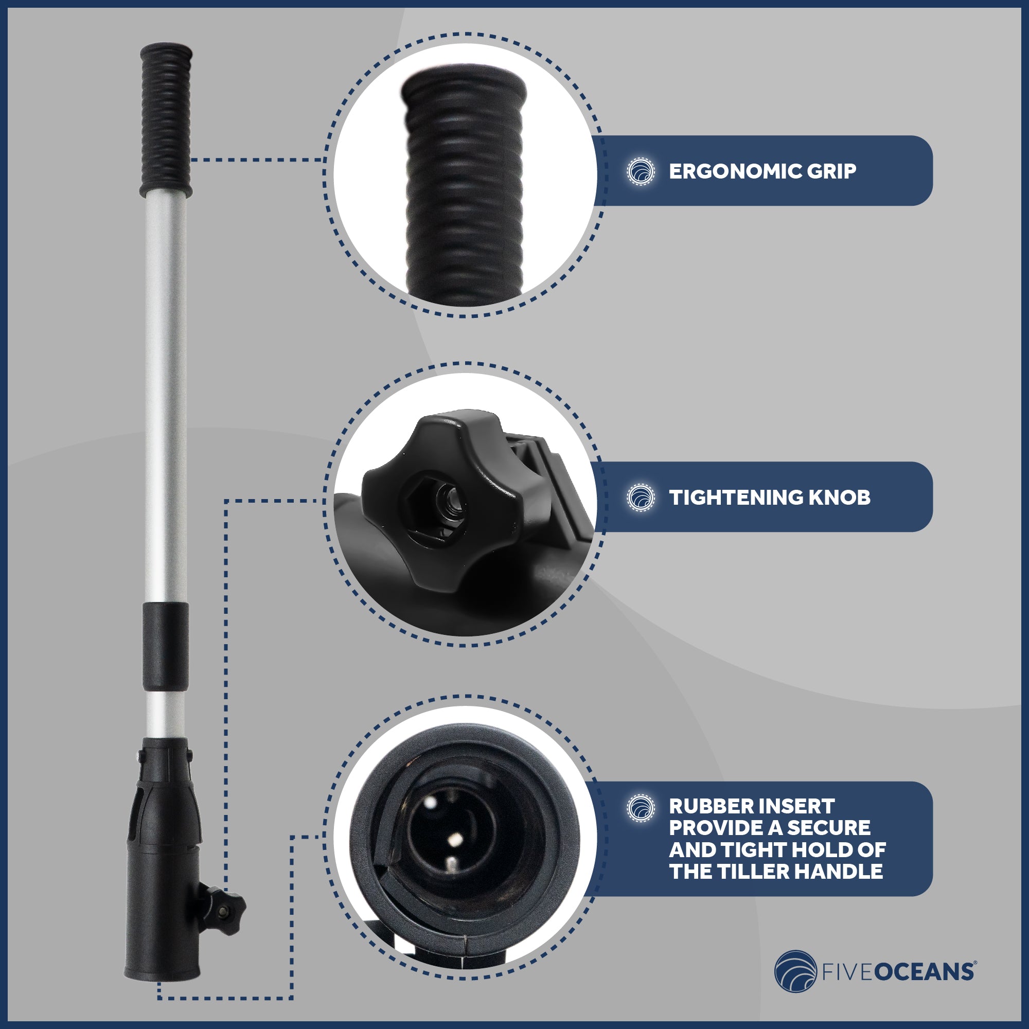 Tiller Handle Extension for Outboard, Extends from 25" to 40" - FO4455