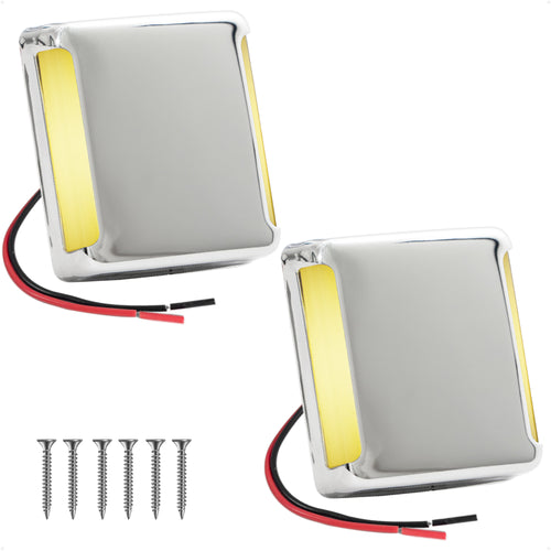 1-13/16" Square LED Surface-Mount Courtesy / Companionway Light, Warm White, 12V, 2-Pack