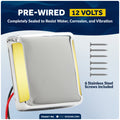 1-13/16" Square LED Surface-Mount Courtesy / Companionway Light, Warm White, 12V, 2-Pack - FO4457-M2 - Five Oceans
