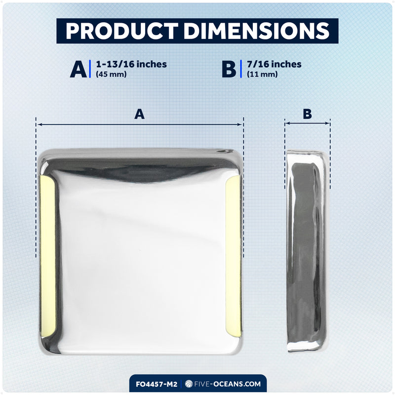 1-13/16" Square LED Surface-Mount Courtesy / Companionway Light, Warm White, 12V, 2-Pack - FO4457-M2 - Five Oceans