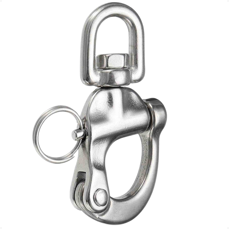 5" Pin Release Snap Shackle with Swivel Eye, AISI316 Stainless Steel - FO445 - Five Oceans