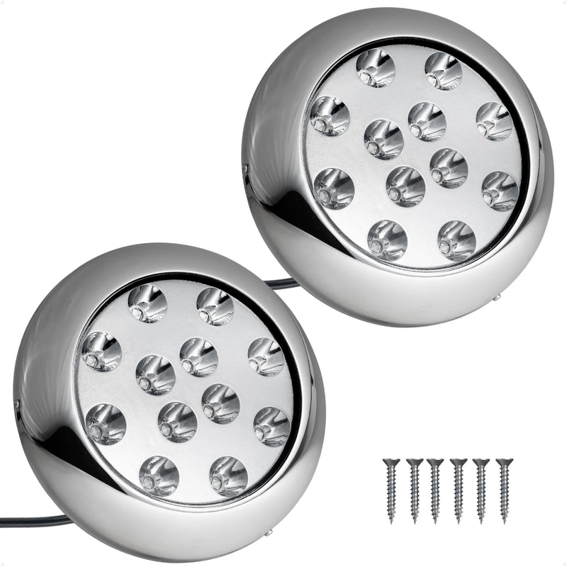 LED Underwater Light, Blue, AISI316 Stainless Stee, 10-30V, 2-Pack - FO4461-M2 - Five Oceans
