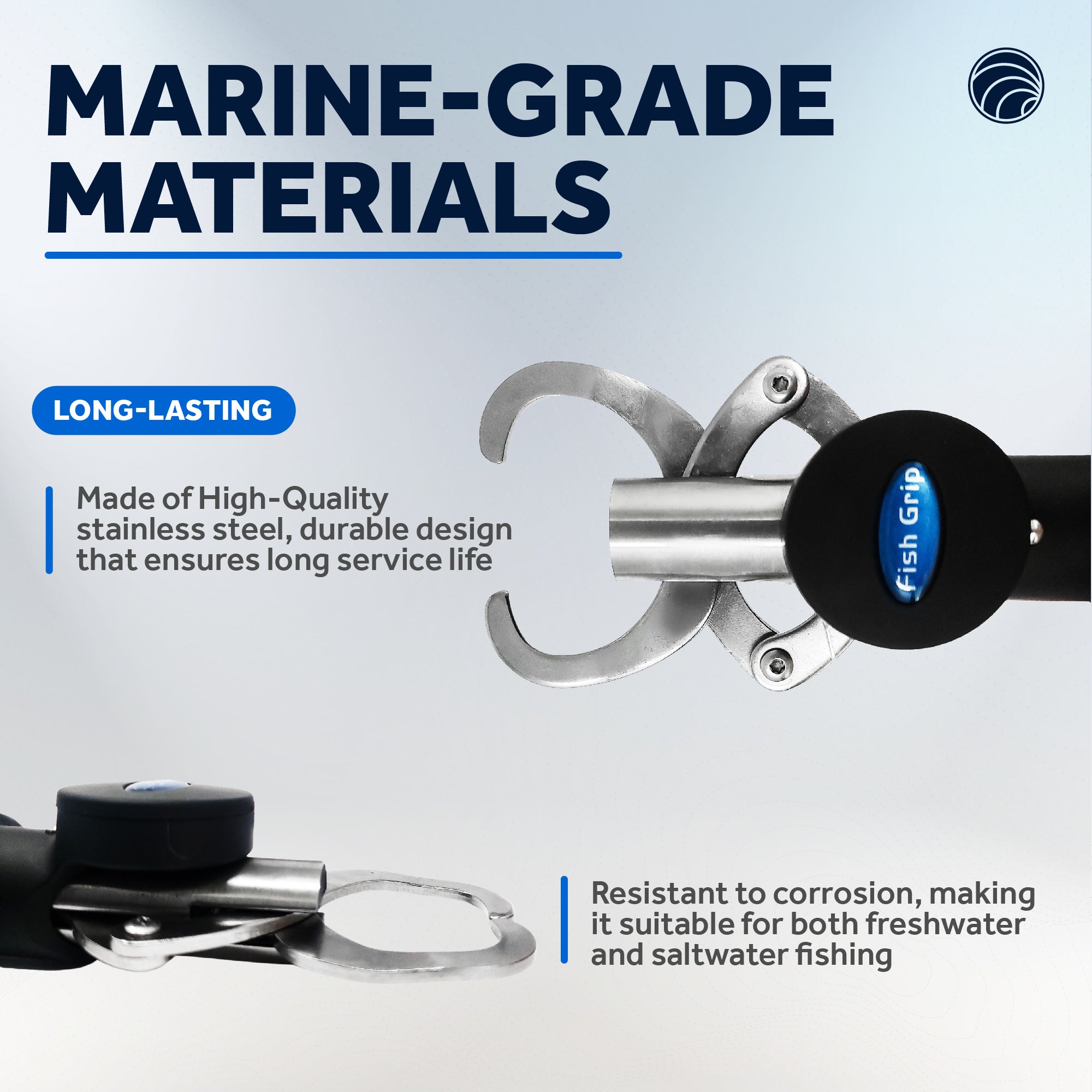 Stainless Steel Fish Lip Gripper with Scale and EVA Control Handle - FO4462 - Five Oceans