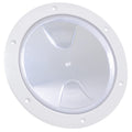 Deck Plate, Round Screw-in, White with Clear Lid - Five Oceans