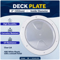 4" Deck Plate, Round Screw-in, White with Clear Lid - FO4463 - Five Oceans