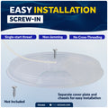 6" Deck Plate, Round Screw-in, White with Clear Lid - FO4465 - Five Oceans