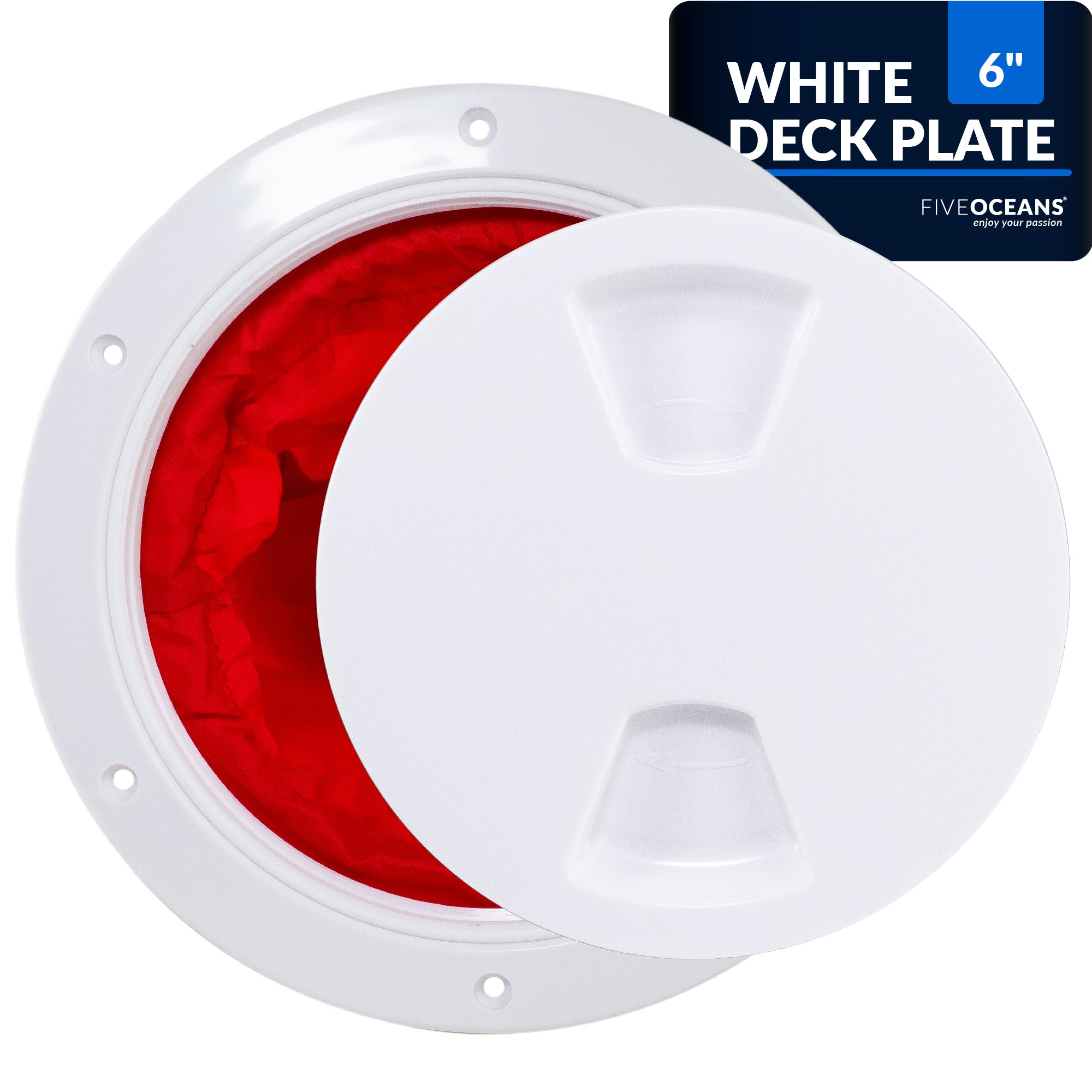 6" Deck Plate with Storage Bag, Round White - FO4467