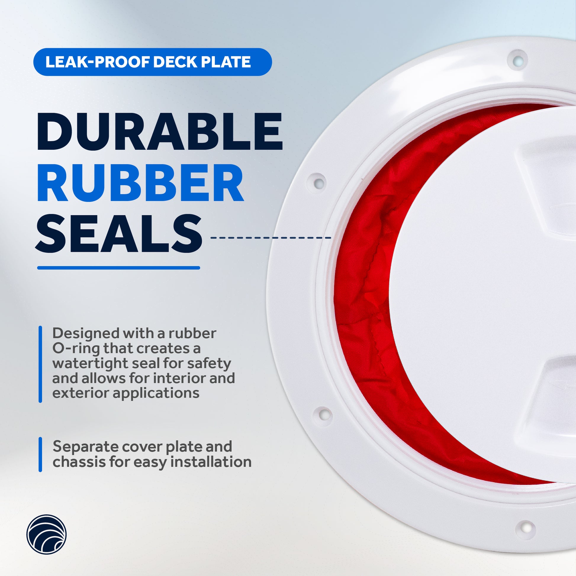 6" Deck Plate with Storage Bag, Round White - FO4467 - Five Oceans