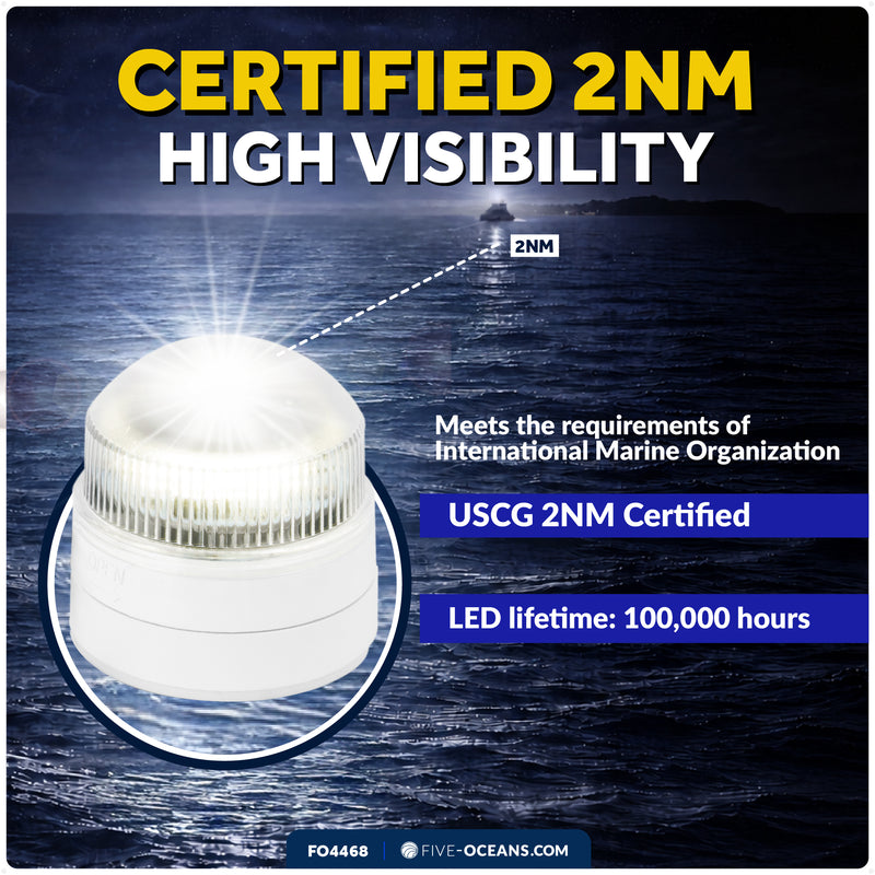 LED Anchor Navigation Light, Fixed Mount, 12V DC - 2NM