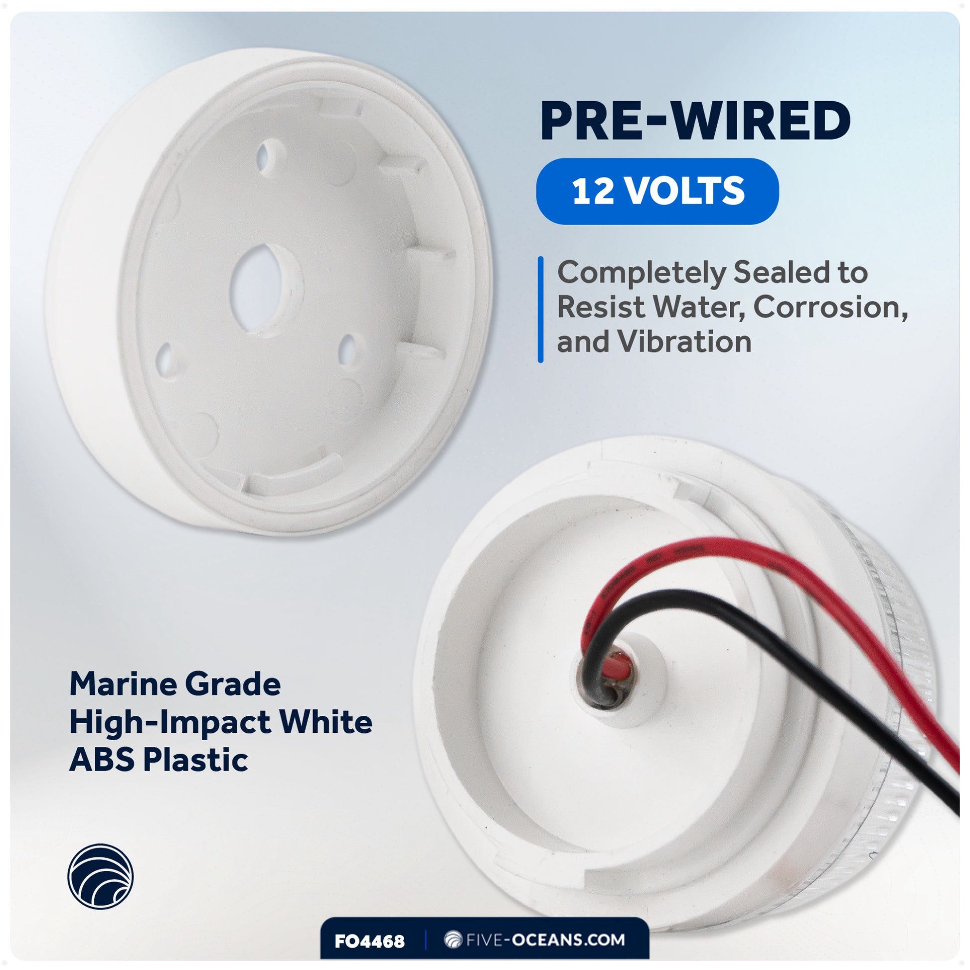 LED Anchor Navigation Light, Fixed Mount, 12V DC - 2NM - FO4468 - Five Oceans
