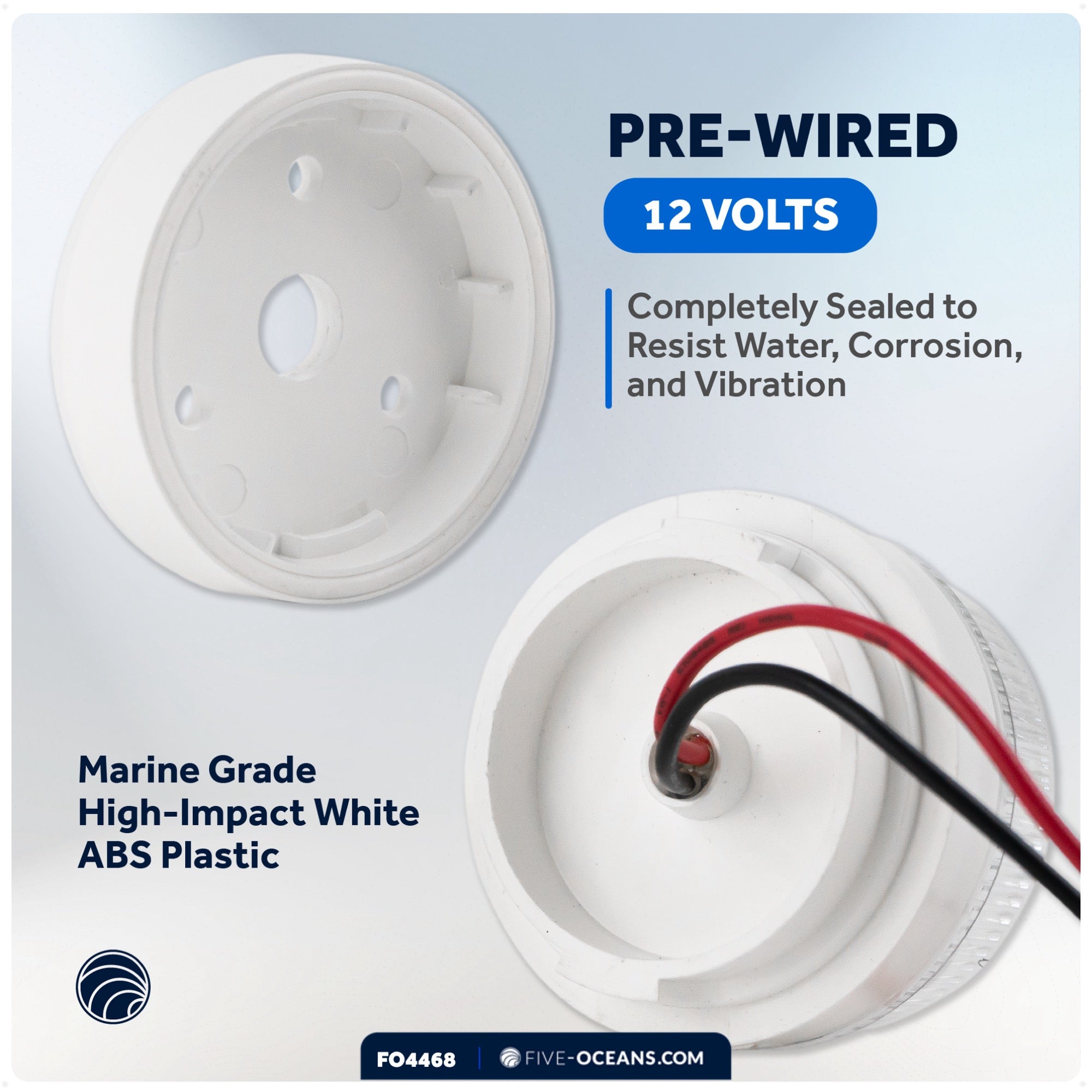 LED Anchor Navigation Light, Fixed Mount, 12V DC - 2NM - FO4468 - Five Oceans